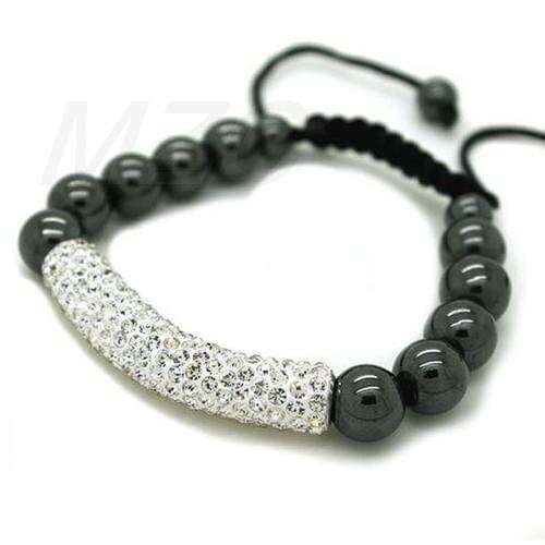 Trendy White 5*1cm Clay Micro Pave Tube Bending crystal bracelet WSX0386 Halloween Christmas gift discount