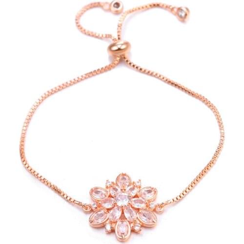 New fashion CZ flower crystal bracelet DIY making necklace bracelet connector suitable for women bracelet party cute bracelet