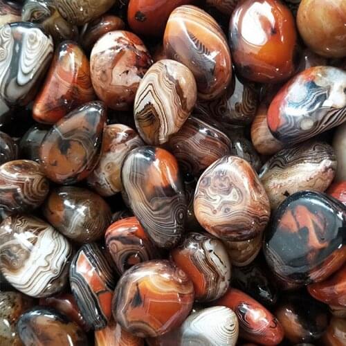 Natural sardonyx stripes to play Wenwan pebbles Yuhua stone handle pieces of rough polished silk agatewholesale pendant necklace