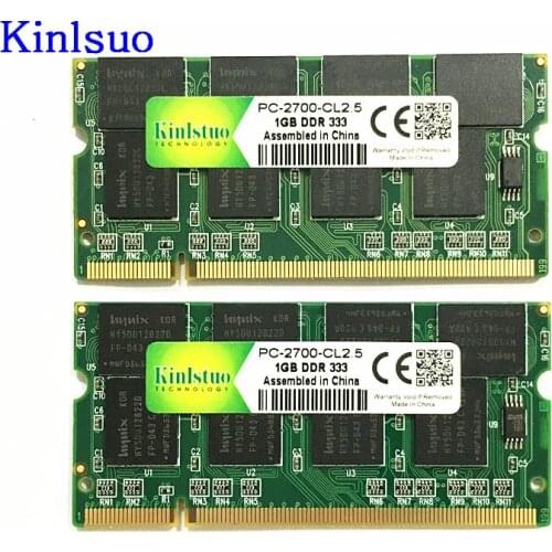 Kinlstuo-memoria ram for laptop, so-dimm ddr1 DDR 400 333 MHZ/pc-3200 pc-2700 200 pins 1gb for sodimm notebook ram