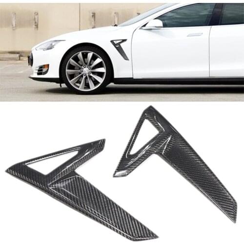 For Tesla Model s refitting carbon fiber leaf board side vent light shade a pair