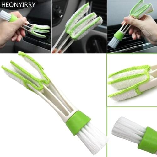 Portable Double Ended Car Air Conditioner Vent Slit Cleaner Brush Instrumentation Dusting Blinds Keyboard Cleaning Brush