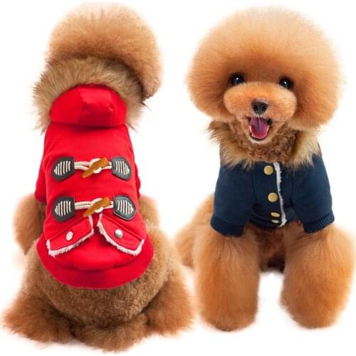 Dog Down Jacket Fur Collar With Hood Winter Warm Puppy Chihuahua Clothing Plus Fleece Pet Coat Clothing