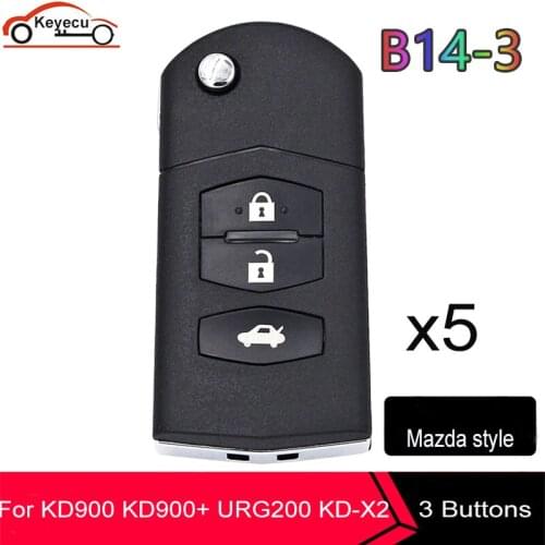 KEYECU 5 Pcs/ Lot, KEYDIY B Series B14-3 Universal KD Remote Control 3 Button for KD900 KD900+ URG200 KD-X2 Mini for Mazda Style