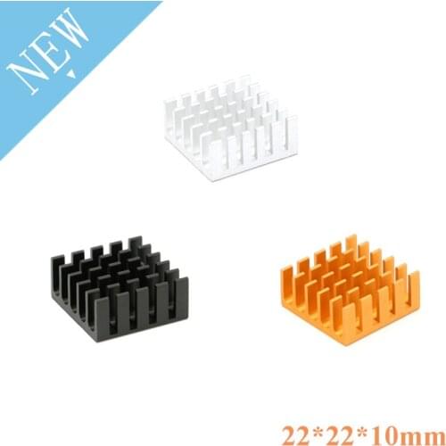 5pcs Heatsink 22x22x10mm Radiator Cooler Radiator Aluminum 22*22*10mm Heat Sink Metal Slotting For Cooling Chip 22mmx22mmx10mm