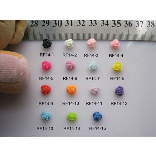 RF14 30pcs/bag Mini Glitter Rose Resin Flower without Rhinestone Nail Art Decoration Nail DIY Deco