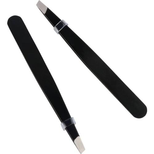 430 Stainless Steel Spray Painting Eyebrow Clip Flat Tweezers Grafting Eyelash Tweezers Beauty Tweezers Tool Eyebrow Shaver