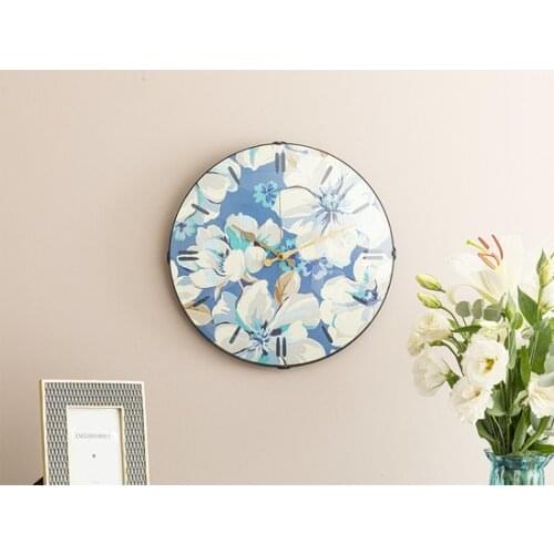 Glass Plastic Wall clock 35cm Blue Wall clock relogio de parede настенные часы horloge murale