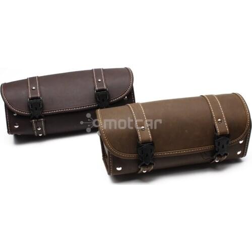 Motorcycle Old School Retro PU Leather Tool Bag Handlebar Sissy Bar Saddlebag Roll Barrel Bag Universal For Harley Honda 1pcs