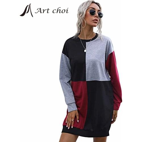Spring Autumn Women Long Fleece Long Sleeve Patchwork Tops Sweatshirt Pullover Contrast Color Casual Wear Sportswear Sudaderas