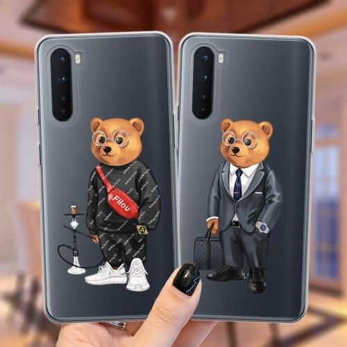 Fashion Brand Funny Cute Bear Protective Case For Coque OnePlus 7 8 9 Pro 7T 8T Nord CE N200 N100 N10 5G Soft Silicone Cover