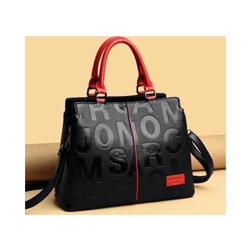 Ladies Quality Leather Letter Shoulder Bags for Women 2021 Luxury Handbags Women Bags Designer Fashion Large Capacity Tote Bag