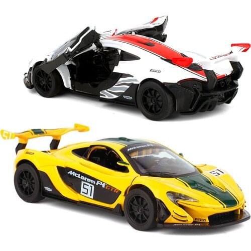 1:32 Die Cast P1 GTR Sports Car Model Toy Alloy Sound Light Pull Back Supercar Toys Gifts Vehicle