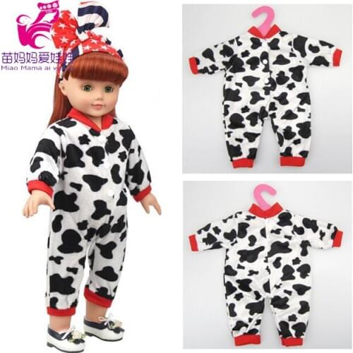 1pieces girl doll clothes one-piece garment cow pattern suit for 18" 45CM girl doll alexander doll clothes
