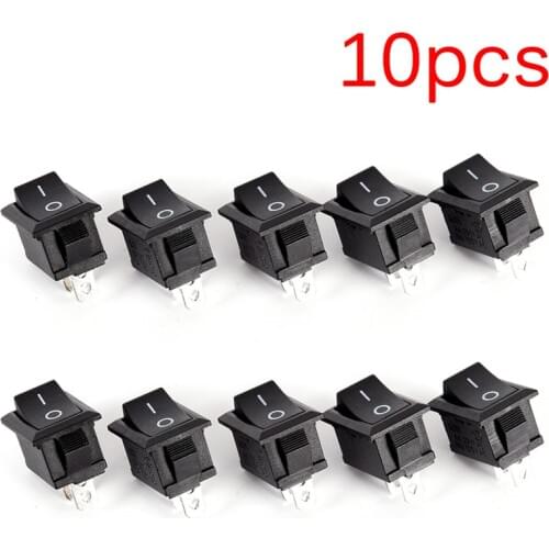 10PCS Lot 2 Pin 12V Car Boat Round Dot Light ON/OFF Rocker Toggle Switch Tool Black