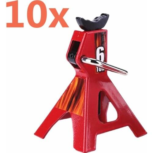 10Pcs RC Cars Steel 6 Ton Scale Axle Stand Lift Capacity Stand Heavy Duty Support Vehicle Floor Ratchet Jack TRX4 D90 CC01 Truck
