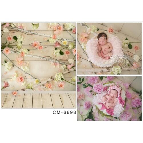 3*5ft Custom Made Pink Flowers Backdrops For Baby Backgrounds Fotografie Achtergronden Vinyl Background For Photo Studio