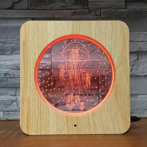 JellyFish Swimming Style 3D LED Plastic Night Light DIY Customized Lamp Table Lamp Kids Colors Gift Home Decor DropShipping 2521