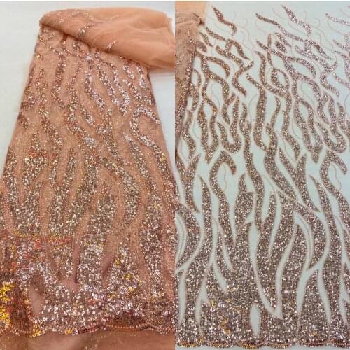 5 yards/lot beaded Net Lace top Quality French tulle mesh Lace Fabric SYJ-98886 for party dress