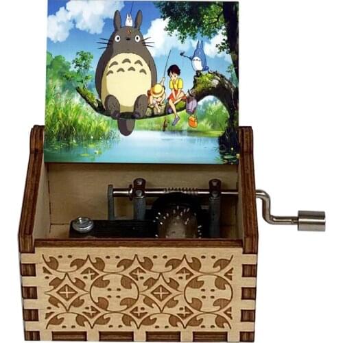 Wooden Carved Color Music Box Totoro Children, Daughter, Son, Christmas, Halloween, gift Use