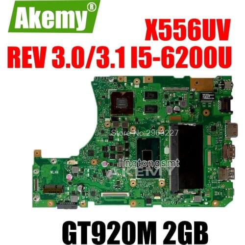 For Asus X556U X556UV X556UV X556UB X556UR Motherboard CPU i5-6200U REV:3.0 GeForce 920M 2GB 100% tested Mainboard