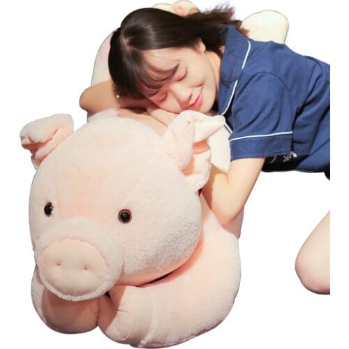 Dorimytrader 2019 New Kawaii Fat Pig Plush Toy Giant Funny Animal Pigs Toy Cute Girl Holding Sleeping Pillows 90cm 110cm 130cm