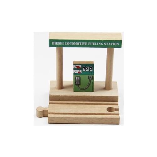 EDWONE Diesel Locomotive Fueling Gas Station Railway Accessories Station Crosse Component Educational Toy fit for Biro