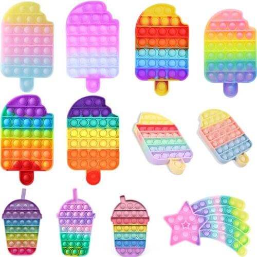 Fidgets Toys Reliver Stress Toys Rainbow Push It Bubble Anti Stress Toys Simpl Dimple Sensory Toy Relieve Autism Child Toy