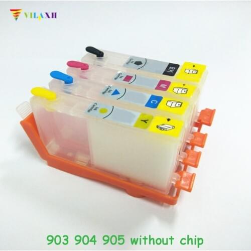 Vilaxh For HP For HP 903 904 905 refillable ink cartridge for HP OfficeJet 6950 6956 OfficeJe t Pro 6960 6970 for HP903 without