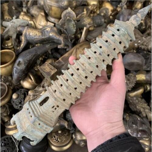 Collection of fine bronze sculptures, free shipping of pure bronze Wenchang Tower pendant tower