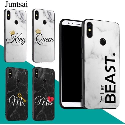 KING QUEEN CROWN MR MRS Case For Redmi Note 9 Pro 9S 8T 8 Pro 9A 9C For Mi 9 9T Note 10 Lite For POCO X3 Couqe