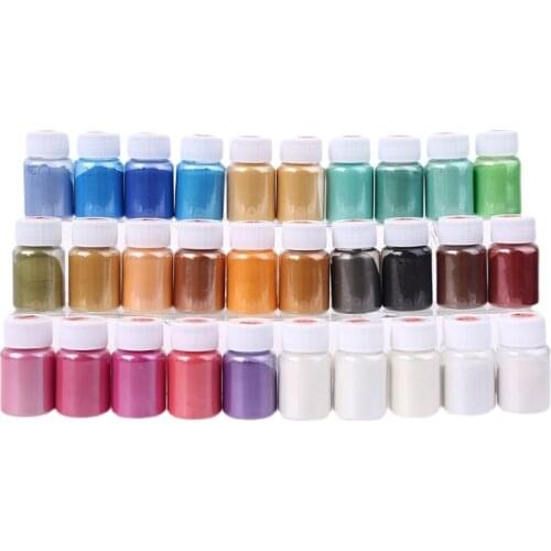 30 Colors Cosmetic Grade Pearlescent Natural Mica Mineral Powder Epoxy Resin Dye Pearl Pigment DIY Jewelry Crafts Making