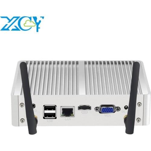 XCY Fanless Mini PC Windows 10 7 Core i7 4500U i5 4200U i3 7100U DDR3L WiFi HDMI Computer HD Graphics Nettop Mini PC USB Port