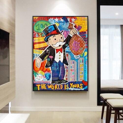 MONOPOLY DOLLAR SIGN STATUE Graffiti Art Paintings on the Wall Art Posters and Prints Alec Monopoly Modern Art Wall Pictures