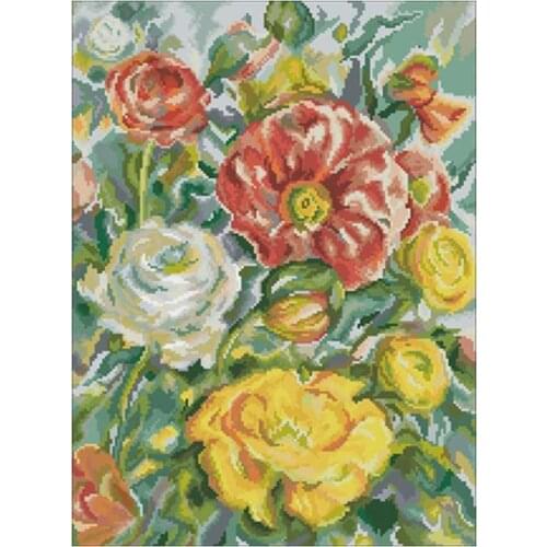 Rose watercolor patterns Counted Cross Stitch 11CT 14CT 18CT DIY Chinese Cross Stitch Kits Embroidery Needlework Sets