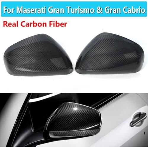 1pair Carbon mirror caps For Maserati Gran Turismo & Gran Cabrio dry carbon Rear View Mirror Cover GT GC for Quattroporte