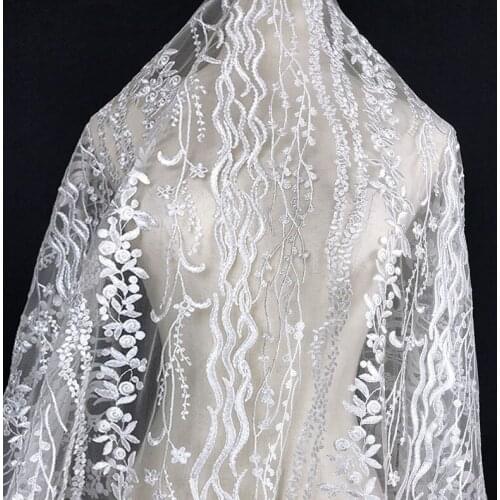2020 New Embroidery Net Lace Fabric For dress Cloth wholesale African French Tulle Lace For Wedding Garment Accessories 91x130cm