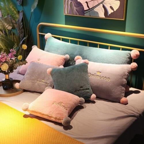 Solid Color Pillow Cushion Sofa Cushion Rectangular Pillow Removable and Washable