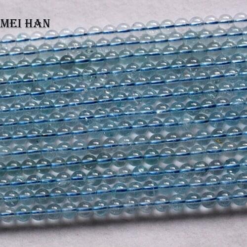 Meihan wholesale natural A+ 5.5-6mm Topaz smooth round charm gemstone for jewelry making design