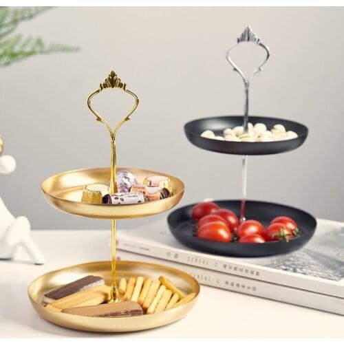 Wedding Birthday Party Cake Plate Stand iron double layer Cake Tray Bracket Sweets Dessert Cupcake Display Tower Stand Tray