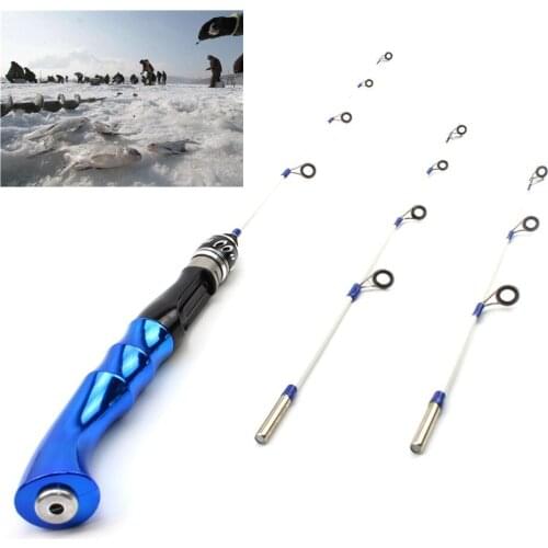 50cm 60cm 70cm Ice Fishing Rod 3 tips Winter Fishing Pole Fishing Rod blue Silver Golden Spinning outdoor Fishing Tackle