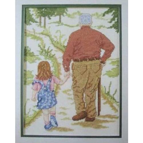 Grandpa and grandson patterns Counted Cross Stitch 11CT 14CT 18CT DIY Cross Stitch Kit Embroidery Needlework Sets home decor