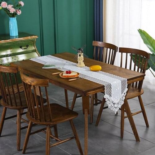Nordic Brocade Fabric Embroidered Lace Dining Table Runner Mat Home Hotel Villa Fashion Decoration TV Cabinet Piano Cover Cloth