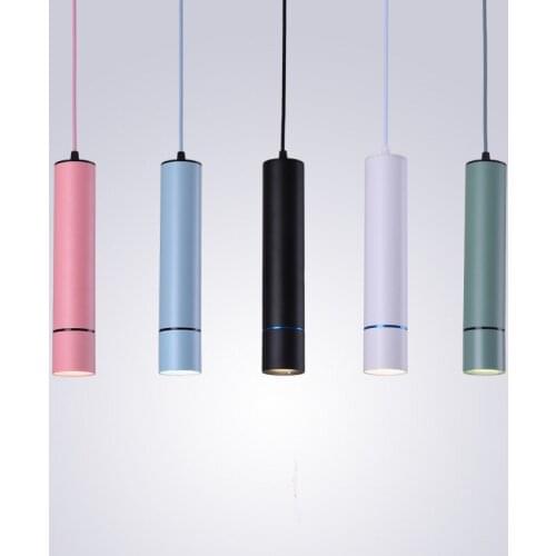 Nordic messenger wire led lamp hotel restaurant receptionist single head cylindrical lights with the tube light