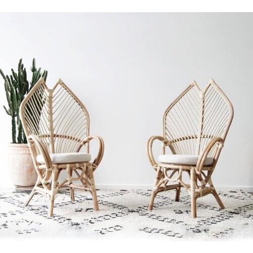 TT Ancient Fish Retro Rattan Chair Ins Chair B & B Single Leisure Chair Rattan Woven