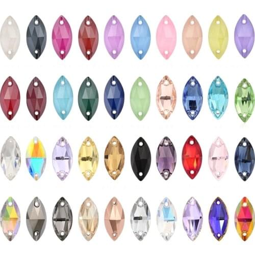 XiChuan Navette Pointback Sew On Olesale Rhinestone For Clothes Needlework Crystals Sew On Rhinestone Applique Glass For Fabric