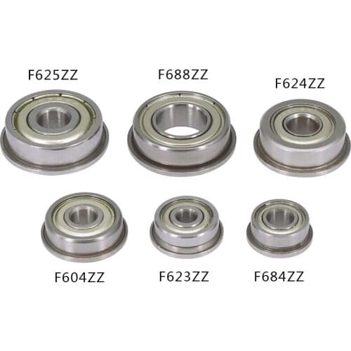 10pcs 3D printer accessories with flange bearings F623zz F624ZZ F604ZZ F625zz F688ZZ