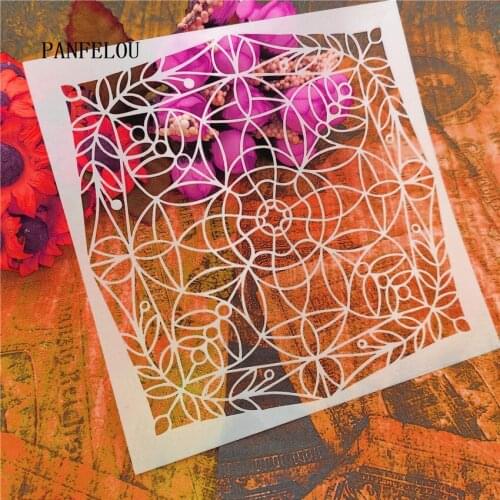 13*13cm Hote Sale Leaf net scrapbook stencils spray plastic mold shield DIY cake hollow Embellishment printing lace ruler