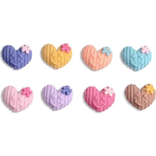 24 Pcs 1.6*1.8 cm Resin Love Smile Type Scrapbooking Cabochons Cute Hair Embellishment DIY Craft Jewelry Accessories