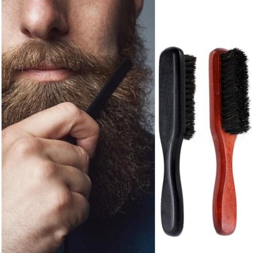 80% Hot Sale Beard Brush Gentle Shape Beard Boar Bristles Facial Hair Brush for Male